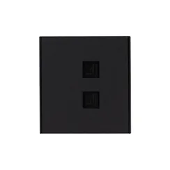 Розетка компьютерная двойная RJ45+RJ45 Cat 6 KRANZ Miele Strong Антрацит KR-78-0725-5