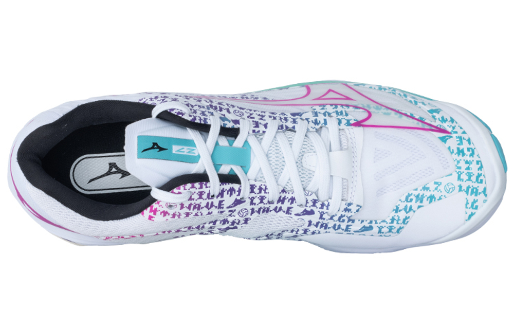 Mizuno Wave Lightning Z7 Slip Resistant Abrasion Resistant Low top Volleyball Shoes Unisex White Purple