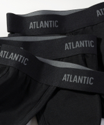 Мужские трусы стринги Atlantic, набор из 3 шт., хлопок, черные, 3BMP-1572