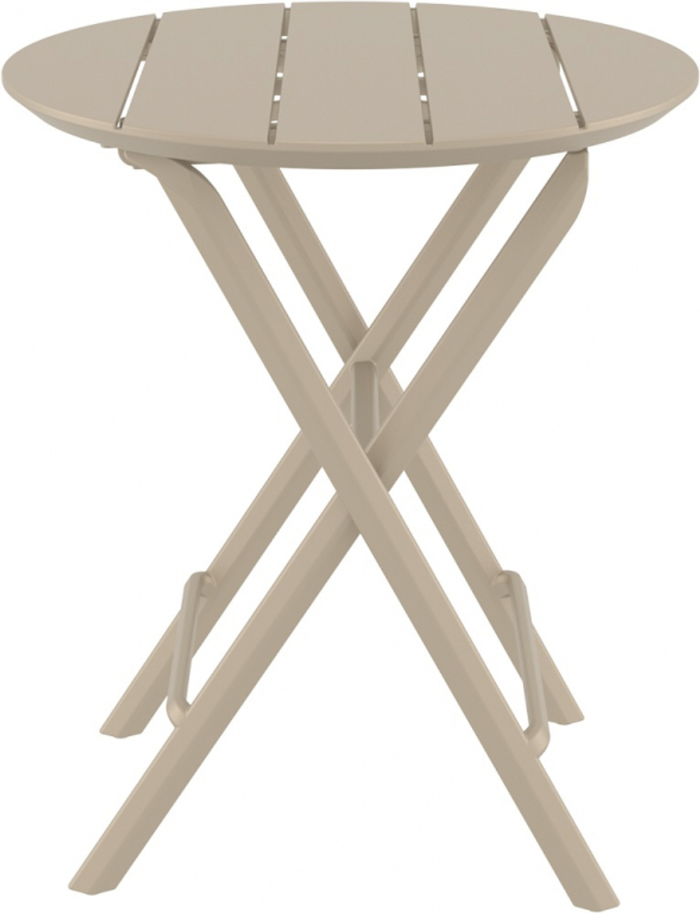 Стол пластиковый складной Siesta Contract Helen Folding Table Ø60, бежевый