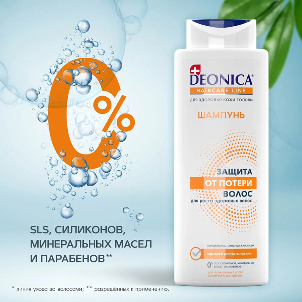 DЕONICA Шампунь Защита от потери волос, 380мл,