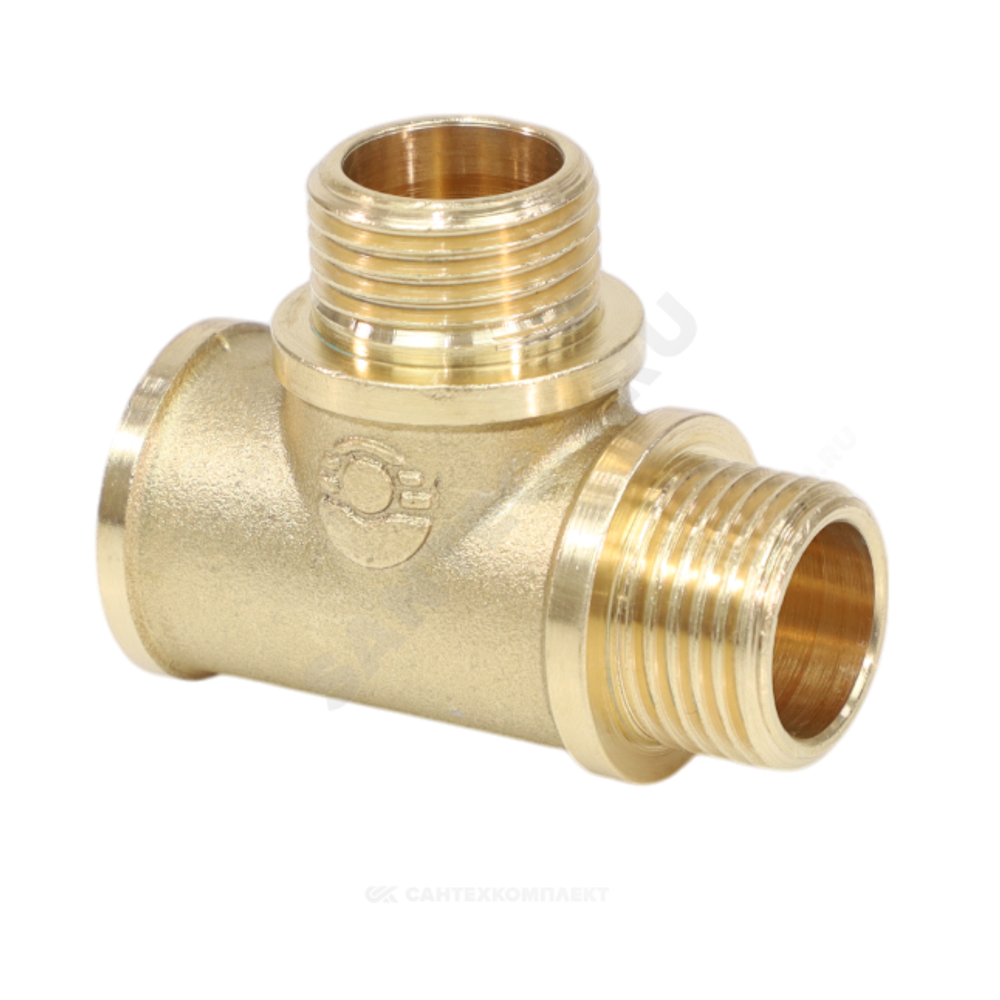 Тройник латунь переходной Ду 20х15х20 (3/4"х1/2"х3/4") ВР/НР/НР VALFEX VF.133.L.034.012.034