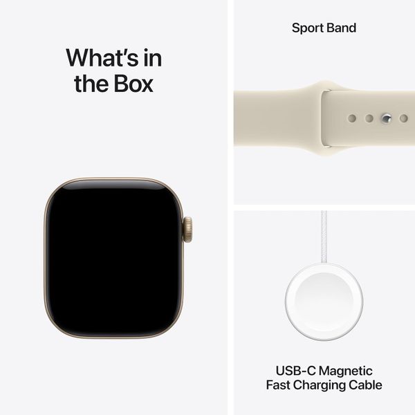 Умные часы Apple Watch Series 12 42 мм Light Gold Aluminum Case with Sport Band (M/L) Песочный | Sand