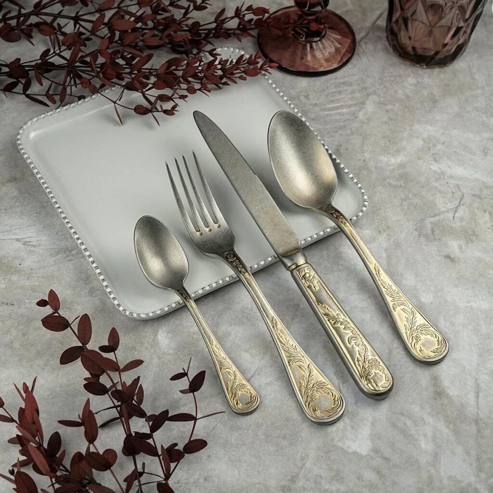 Ложка столовая 20,2 см матовая с золотом Lord Vintage Style P.L. Proff Cuisine [12]