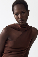 Трикотажный топ на одно плечо с шалью - H&M