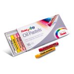 Пастель масляная художественная PENTEL "Oil Pastels", 16 цветов, круглое сечение, картонная упаковка, PHN4-16