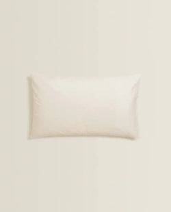 ZARA HOME (300 НИТЕЙ) НАВОЛОЧКА ИЗ ХЛОПКА ПЕРКАЛЬ, ЭКРЮ