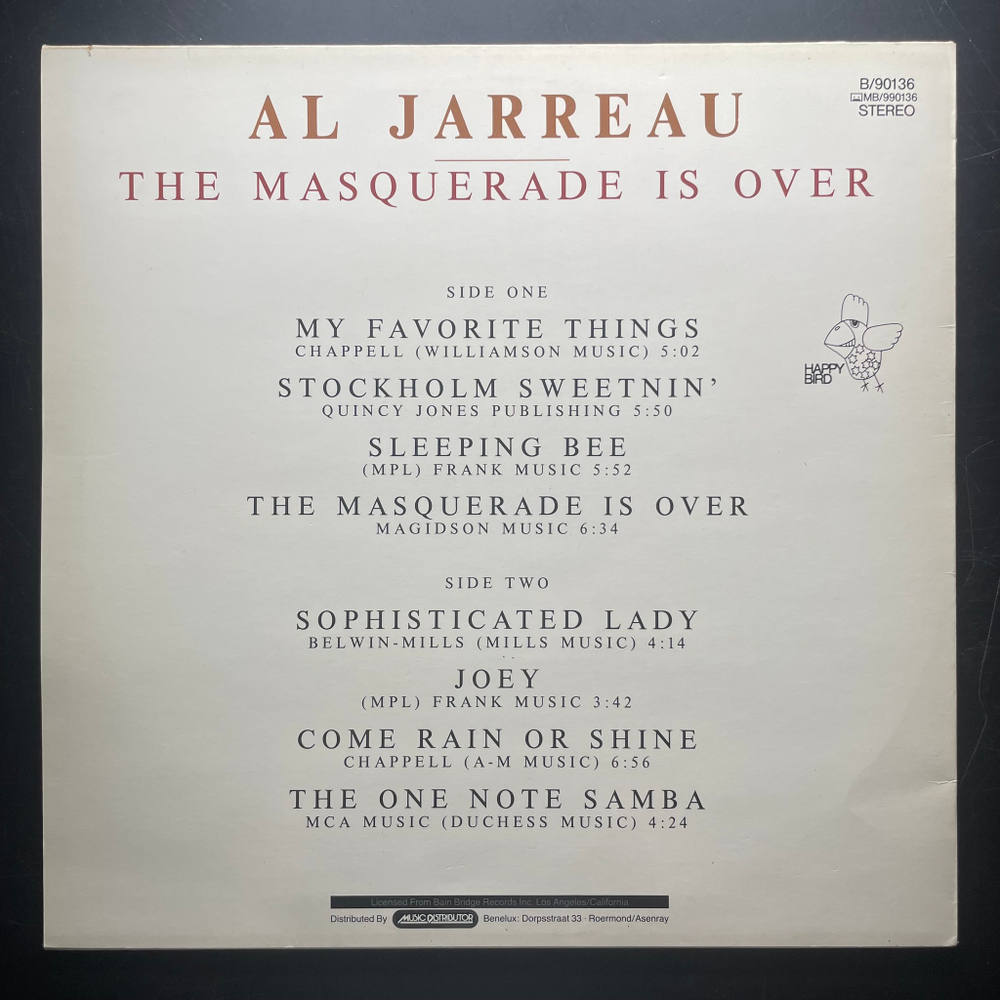 Al Jarreau ‎– The Masquerade Is Over (Германия 1983г.)