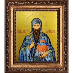 Лука Елладский преподобный отшельник. Икона на холсте.