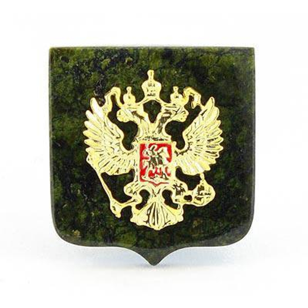 Магнит "Герб России" камень змеевик 65х60 70 гр. R 113827?