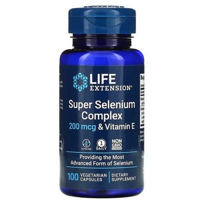 Life Extension, суперкомплекс селена с витамином E, 200 мкг, 100 вегетарианских капсул