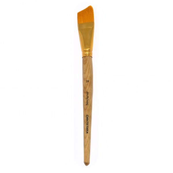 Кисть синтетика плоская со скосом №24, 5 шт, короткая ручка, Mr.Painter SBA 206-24