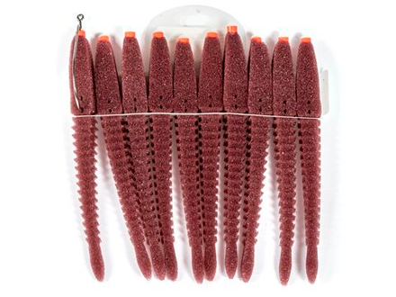 Приманки поролоновые 3D Ex WORM Br 14см под офсетный крючок размер 3/0, 4/0, 5/0 10шт набор