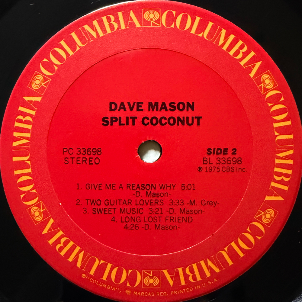 Dave Mason ‎– Split Coconut (США 1975г.)