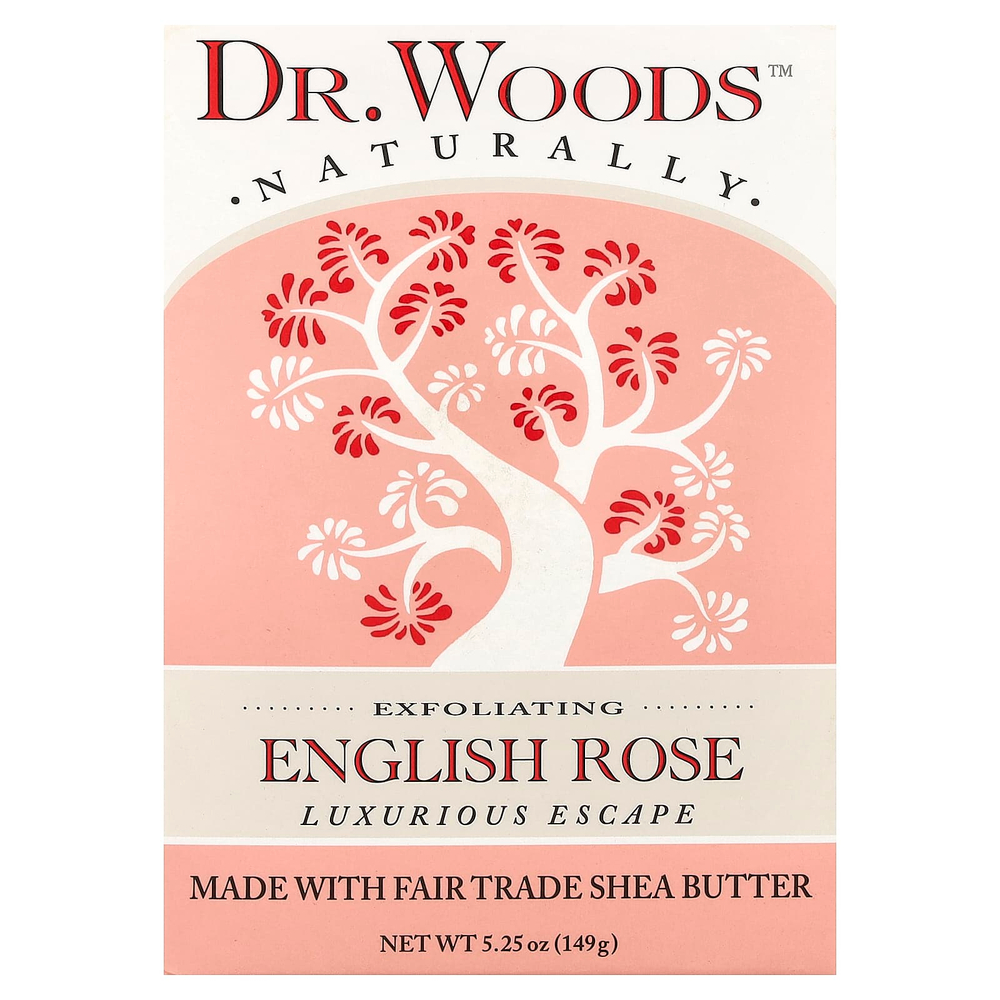 Dr. Woods, Английское мыло с ароматом розы, эффект осветления кожи, 149 г (5,25 унции)