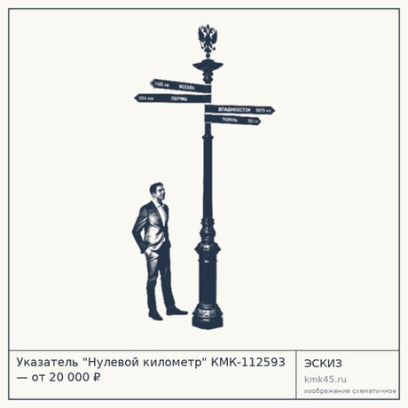Указатель "Нулевой километр" КМК-112593 — от 20 000 ₽