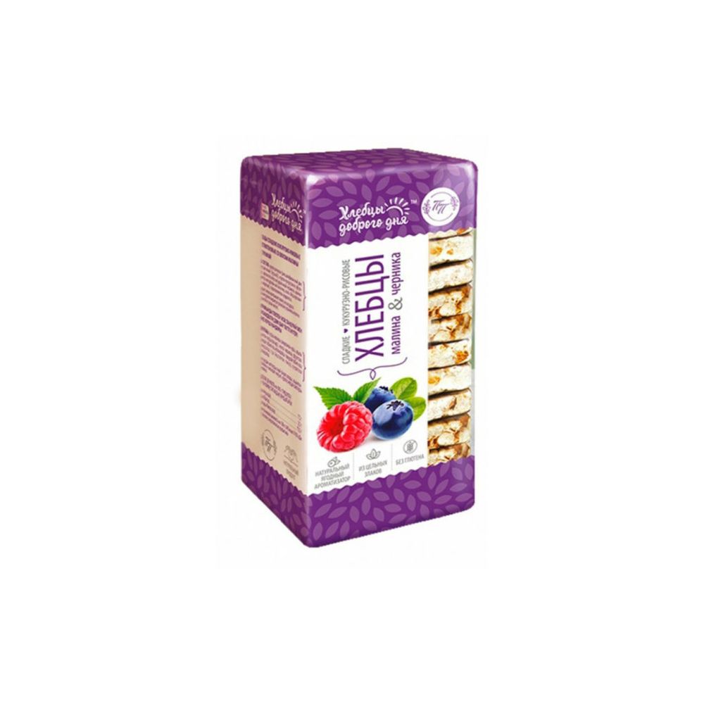 Хлебцы Злаковый коктейль со вкусом малины с черникой 60гр*15