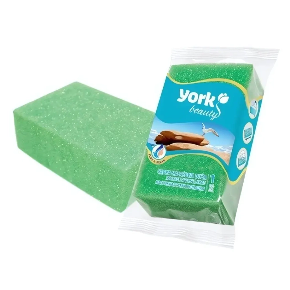 Губка для тела массажная YORK Большая 18*10,5*6 см