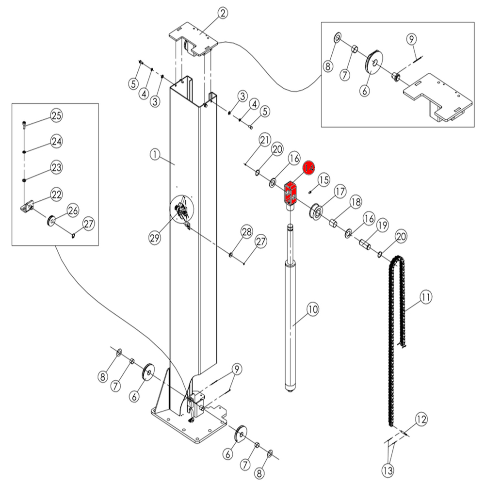 Кронштейн ролика цепи V2-5.5, V2-5.5L