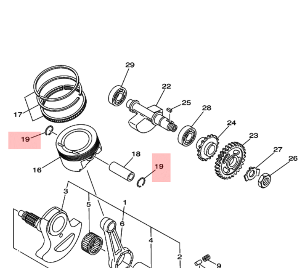 Стопорное кольцо поршневого пальца для мототехники Yamaha 9345024154
