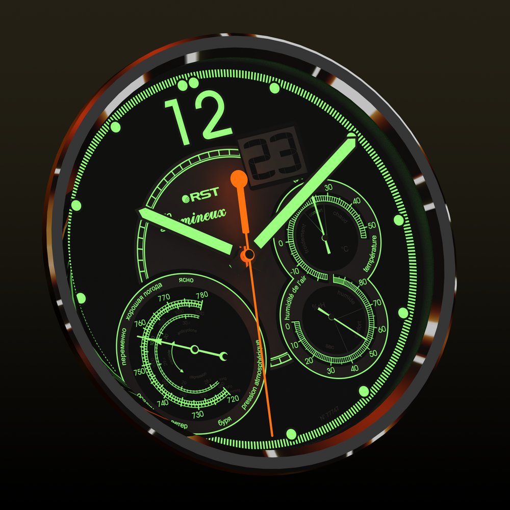 Метеостанция (настенные часы) RST Lumineux, черный (77747)