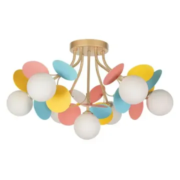 Потолочный светильник 7*G9 A1369PL-7MD золото/разноцветный Peacock Arte Lamp