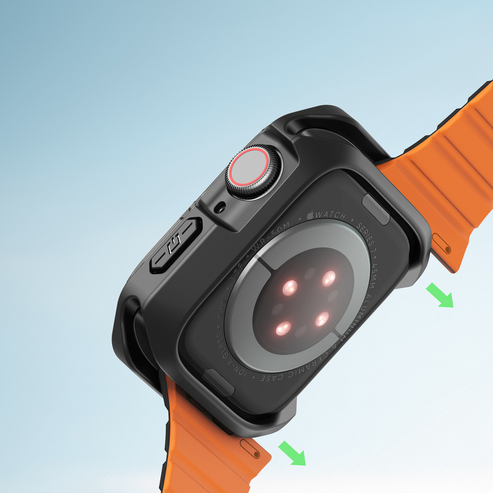 Чехол-бампер тонированный с черными вставками от Dux Ducis для часов Apple Watch 46 мм на модели 10 серии, серия Tamo Series Case
