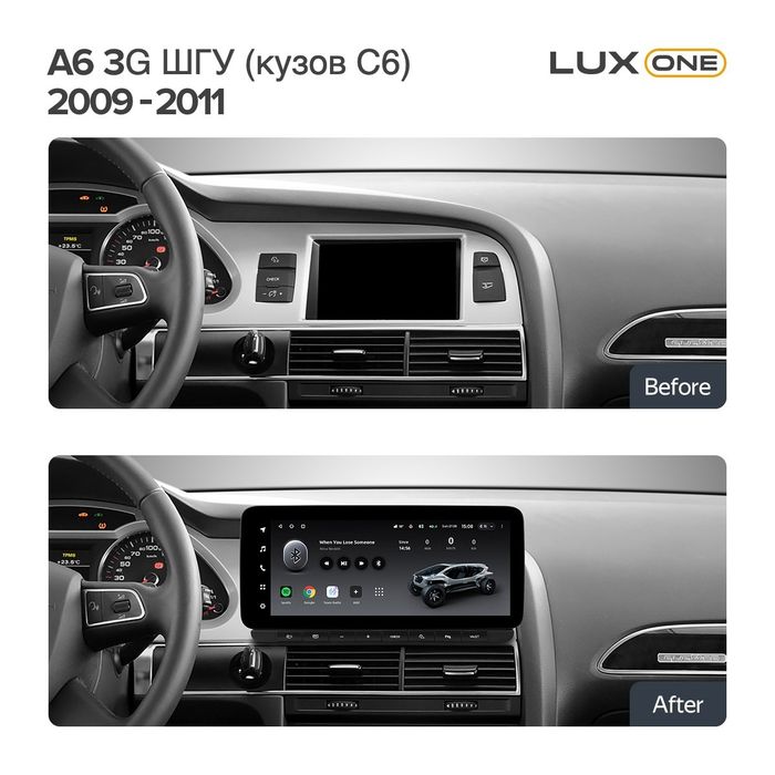 Магнитола для Audi A6 C6 2008-2011 3G - Teyes CC4 монитор 12.3" 2K QLED + рамка LUX, Android 14, Быстрейшая, Snapdragon 680, DSP, CarPlay, 4G SIM-слот