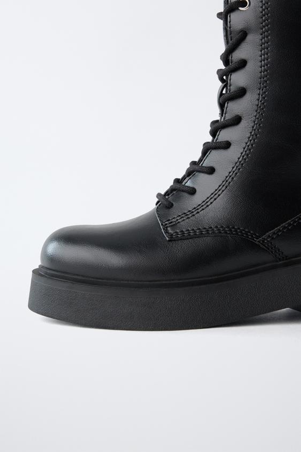 ZARA БОТИНКИ СО ШНУРОВКОЙ, ЧЕРНЫЙ