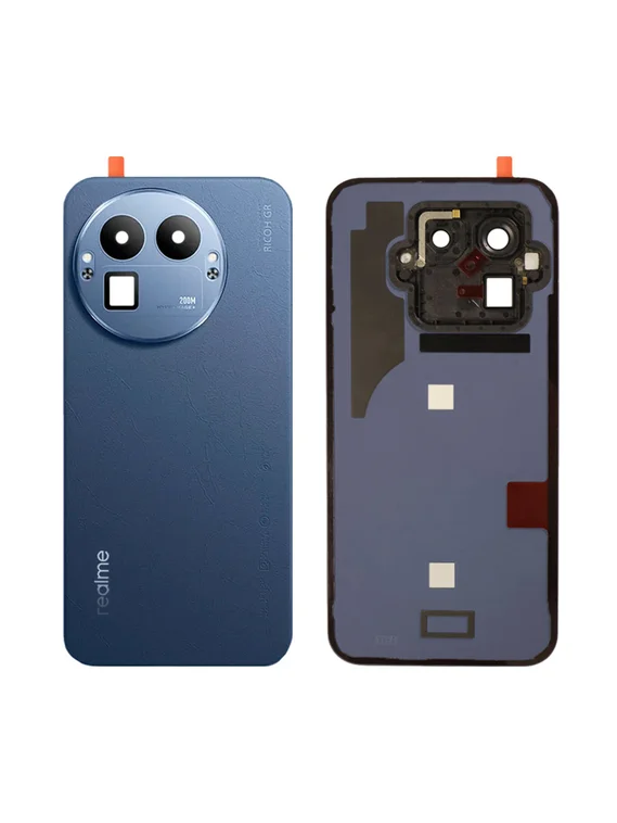 Задняя крышка для Realme GT 8 Pro синяя (Blue) со стеклом камеры