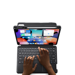 Защитный чехол подставка с клавиатурой (RUS) от Dux Ducis для Xiaomi Pad 6 и Pad 6 Pro, серия DK Series Keyboard, русская клавиатура с подсветкой