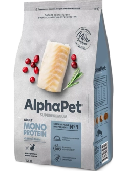 MONOPROTEIN корм для кошек Белая рыба 1,5кг