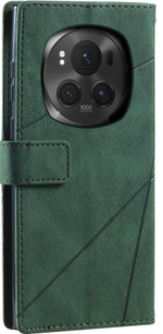 Дизайнерский чехол-книжка из кожи для HONOR MAGIC 6 PRO с отделом для наличных, 3 слотами для карт и подставкой