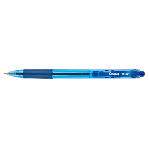 Ручка шариковая автоматическая Pentel Fine Line ⌀0.7 мм, 12 шт, BK417-C цвет чернил: синий