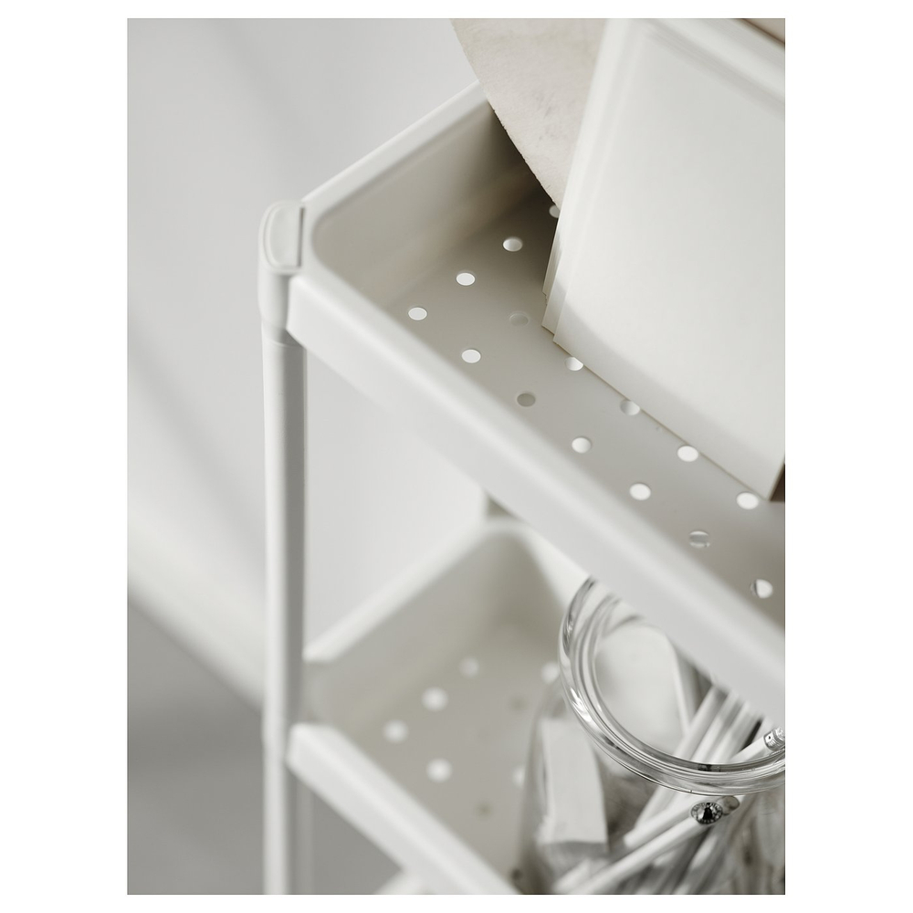 IKEA VESKEN  (ИКЕА ВЕСКЕН)  -  Стеллаж для ванной - белый 37x23x101 см