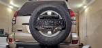 Бампер задний силовой/защита штатного бампера Toyota Land Cruiser Prado 120 c квадратом под фаркоп, калиткой, подсветкой номера РИФ