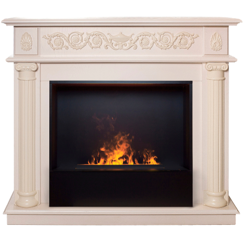 Каминокомплект Real Flame Attica WT с очагом 3D Cassette 630 Black Panel