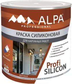 Краска фасадная Alpa Professional Fasade Silicon матовая белая на основе силиконовых смол 0,9л