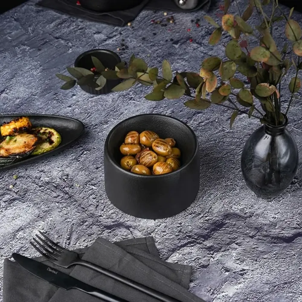 Салатник 250 мл d 11 см h7,5 см емкость для закусок Smooth Black Raw Stellar P.L. [6]