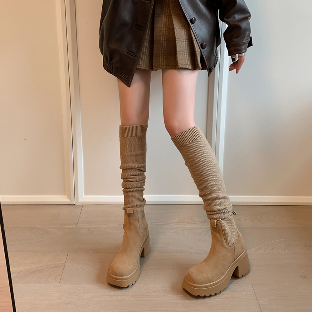 YIKEFEI Cow Suede Over the knee Boots Women"s
