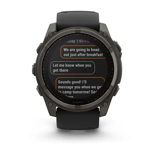 Мультиспортивные GPS часы Garmin Fenix 8X (51 mm) Solar, Sapphire Carbon Gray DLC Titanium with Black/Pebble Gray 010-02907-11