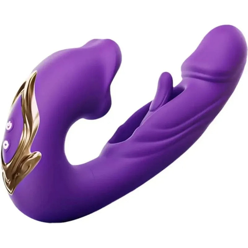 Фиолетовый вибратор с функцией фингеринга и лизания Secwell G-Spot Kisser Double Stimulation Vibrator SW11025