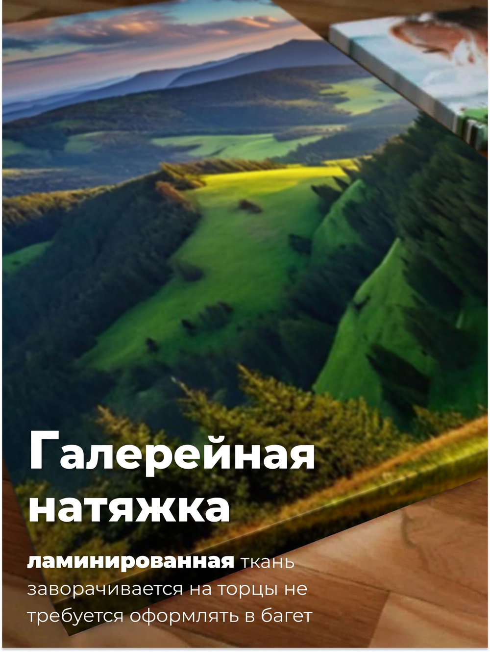 Картина Горное утро модульная 50x70см 3шт., на деревянном подрамнике
