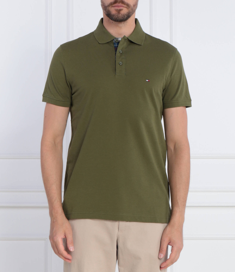 Поло GS CHECK PLACKET Tommy Hilfiger - зеленый(MW0MW33266)