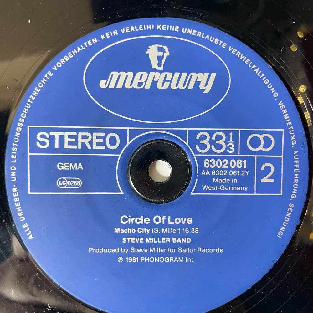 Винтажная виниловая пластинка LP The Steve Miller Band Circle Of Love (Германия 1981)