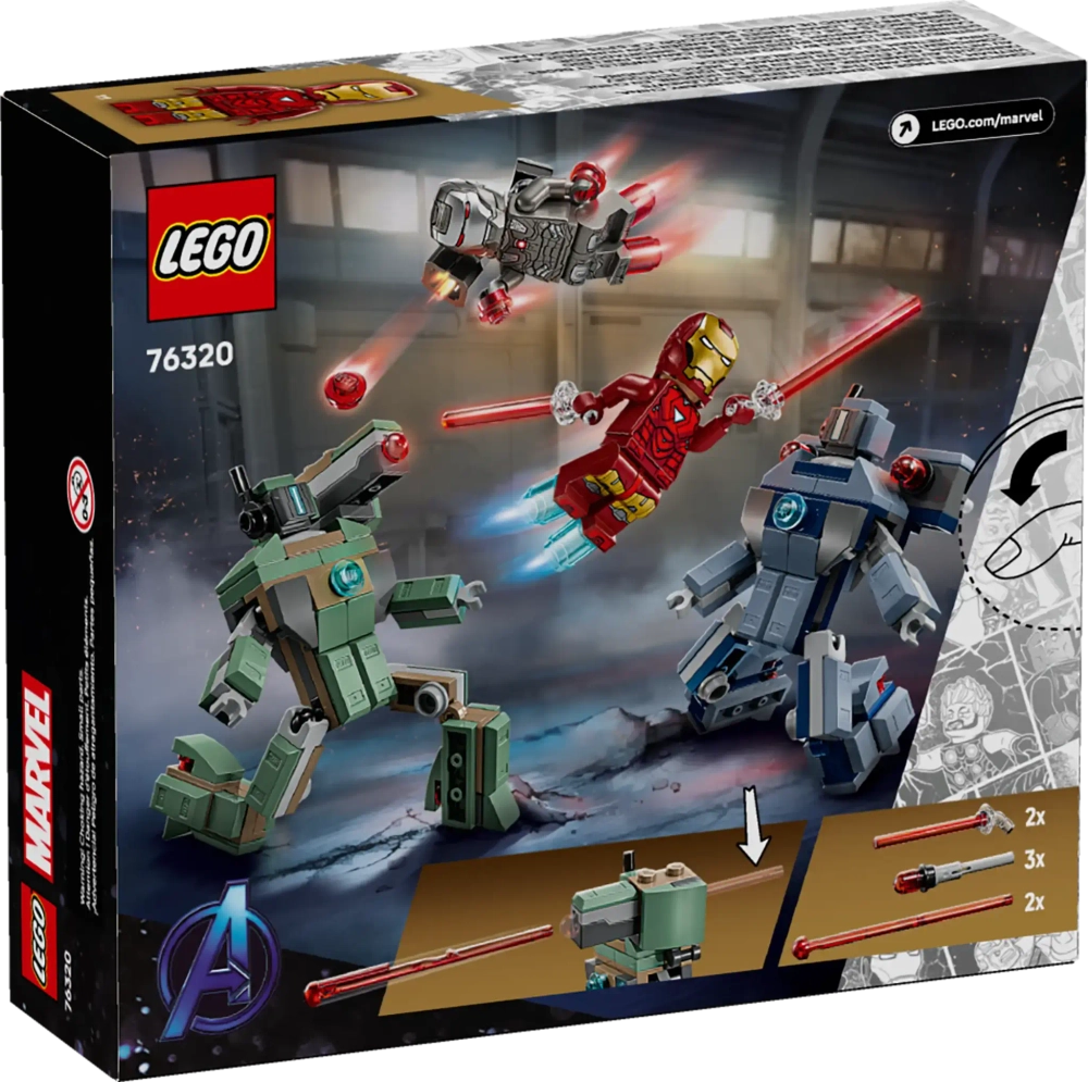 Конструктор LEGO Marvel 76320 Железный Человек и Машина войны против Дронов-молотов