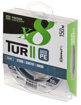 Шнур плетёный Feeder Concept Tur II х8 BRAID Dark Grey 150/014
