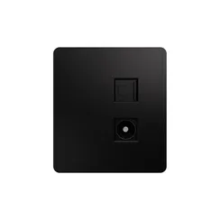 Розетка TV+RJ45 Cat 6 KRANZ Miele Round Оникс KR-78-0722-3