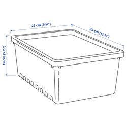 IKEA UPPSNOFSAD (ИКЕА УППСНОФСАД) — Контейнер с крышкой, черный, 35x25x14 см/9 л, фото 5