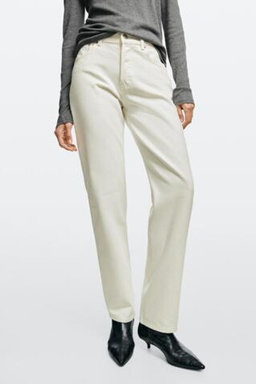 Massimo Dutti Джинсы прямого кроя со средней посадкой, белый
